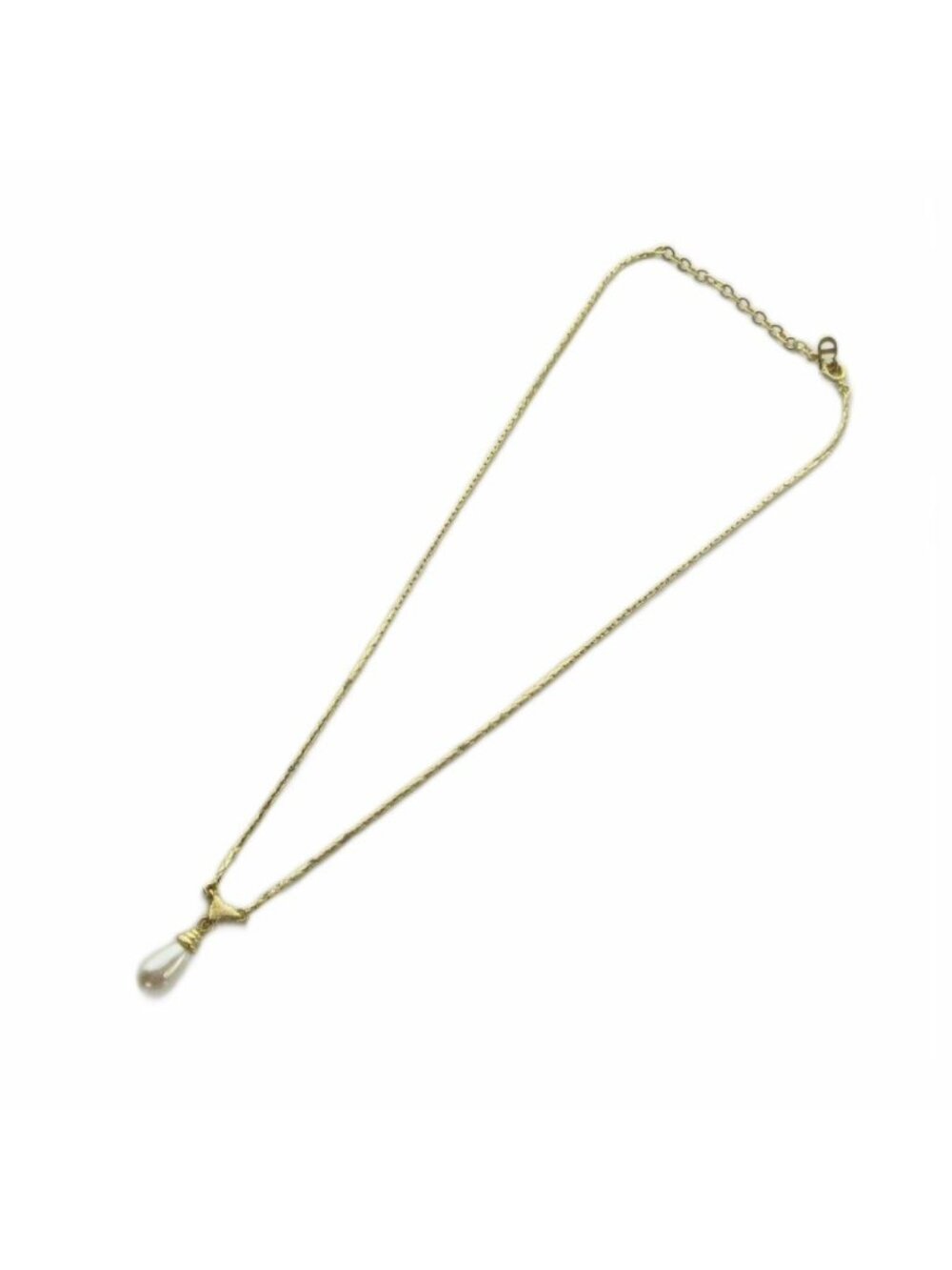 Dior Necklace Line Stone Faux Pearl Gold - Picture 4 of 6